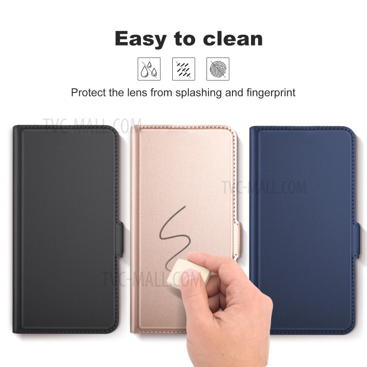 PU Leather Card Slots Stand Mobile Phone Shell for Xiaomi Redmi Note 9 Pro/9 Pro Max/9S - Black-7