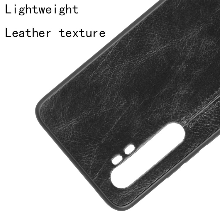 PC Recubierta de Cuero PU + TPU Hybrid Telephy Shell Para Xiaomi Mi Note 10 Lite - Negro