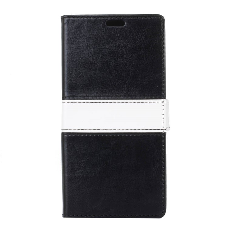Splice Design Leather Wallet Flip Phone Case for Xiaomi Mi 5s Plus - Black-1
