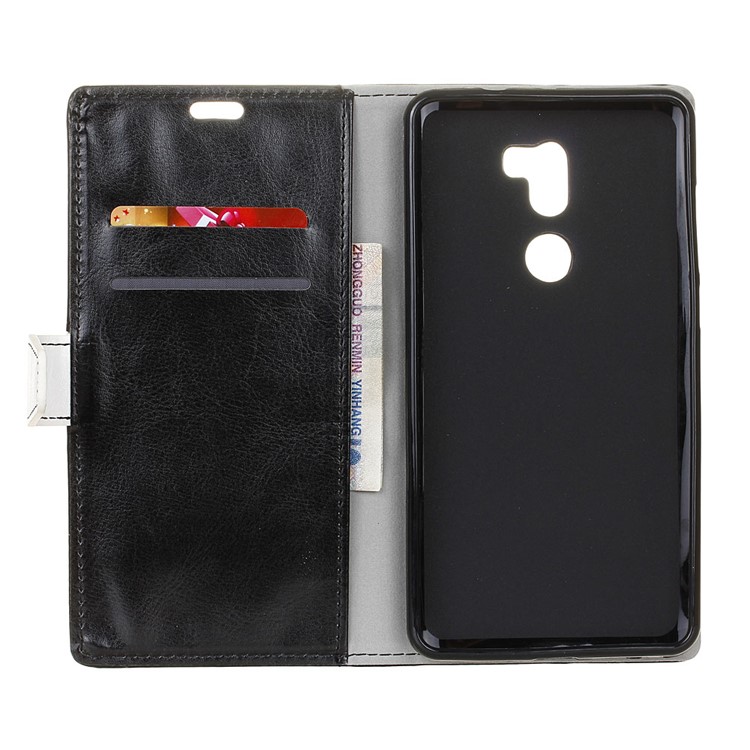 Splice Design Leather Wallet Flip Phone Case for Xiaomi Mi 5s Plus - Black-3
