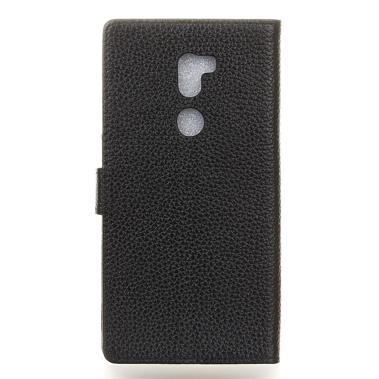 Litchi Grain Genuine Leather Wallet Phone Case for Xiaomi Mi 5s Plus - Black-2