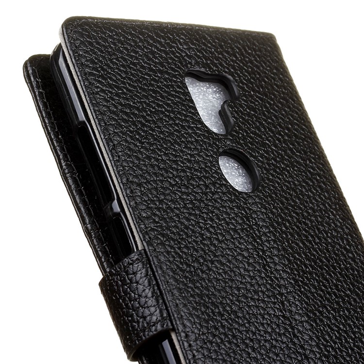 Litchi Grain Genuine Leather Wallet Phone Case for Xiaomi Mi 5s Plus - Black-3