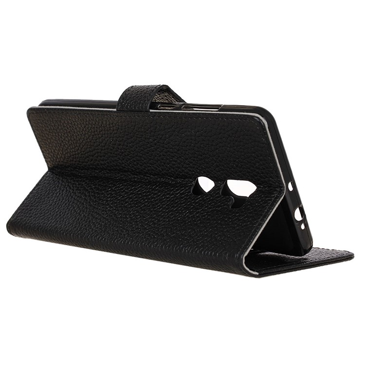Litchi Grain Genuine Leather Wallet Phone Case for Xiaomi Mi 5s Plus - Black-6