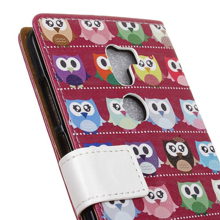 Pattern Printing Leather Wallet Phone Case for Xiaomi Mi 5s Plus - Lovely Little Owls-3