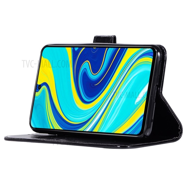Premium Vintage Leather Wallet Stand Case for Xiaomi Redmi Note 9 Pro/Note 9S - Black-8