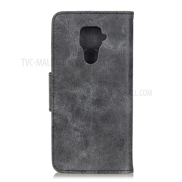 Retro Split Leather with Wallet Cell Phone Case for Xiaomi Redmi Note 9 - Black-3