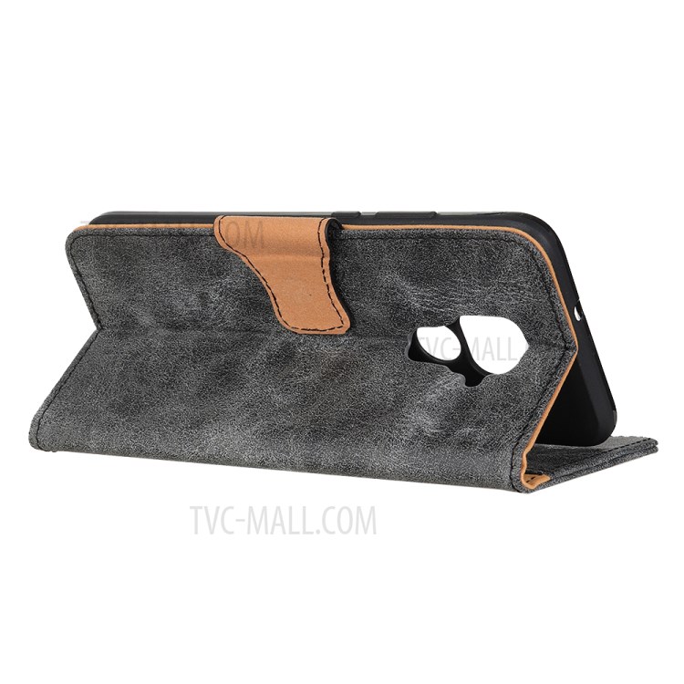 Retro Split Leather with Wallet Cell Phone Case for Xiaomi Redmi Note 9/Redmi 10X 4G - Black-4