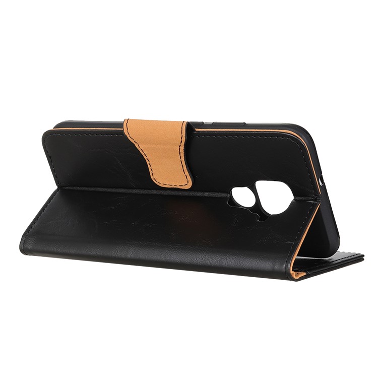 Crazy Horse Split Leather Cover for Xiaomi Redmi Note 9 - Black-4