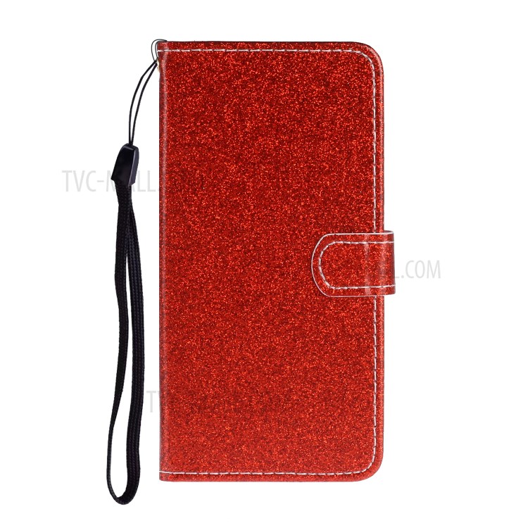 Flash Powder Wallet Leather Stand Case for Xiaomi Mi CC9 Pro - Red-2