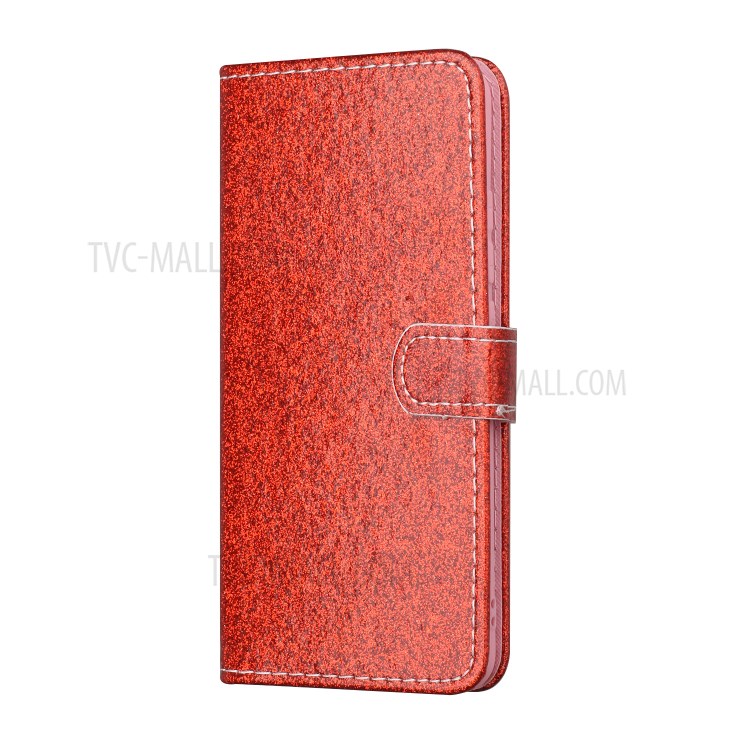 Flash Powder Wallet Leather Stand Case for Xiaomi Mi CC9 Pro - Red-4