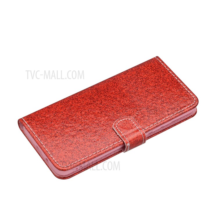 Flash Powder Wallet Leather Stand Case for Xiaomi Mi CC9 Pro - Red-5
