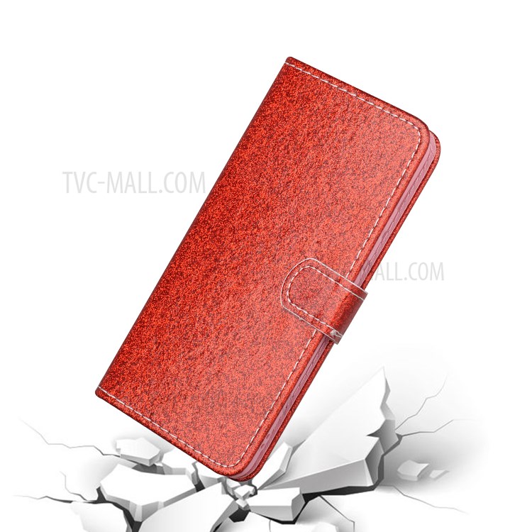 Flash Powder Wallet Leather Stand Case for Xiaomi Mi CC9 Pro - Red-6