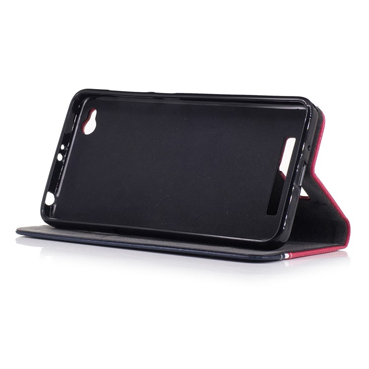 Card Slot Leather Stand Assorted Color Cover for Xiaomi Redmi 4a - Red-4