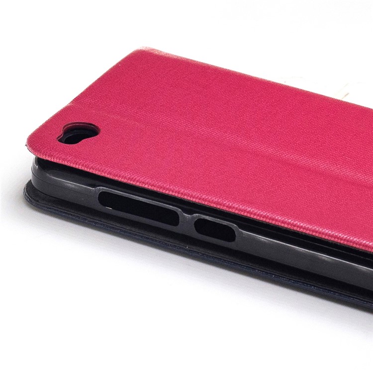 Card Slot Leather Stand Assorted Color Cover for Xiaomi Redmi 4a - Red-6
