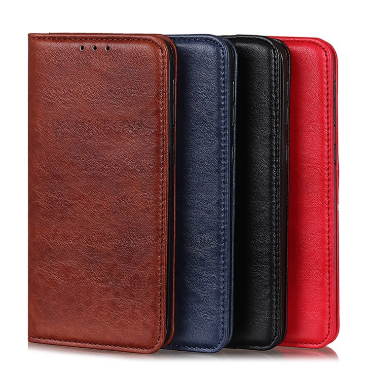 Crazy Horse Auto-absorbed Leather Wallet Phone Cover for Xiaomi Redmi Note 9/Redmi 10X 4G - Black-10