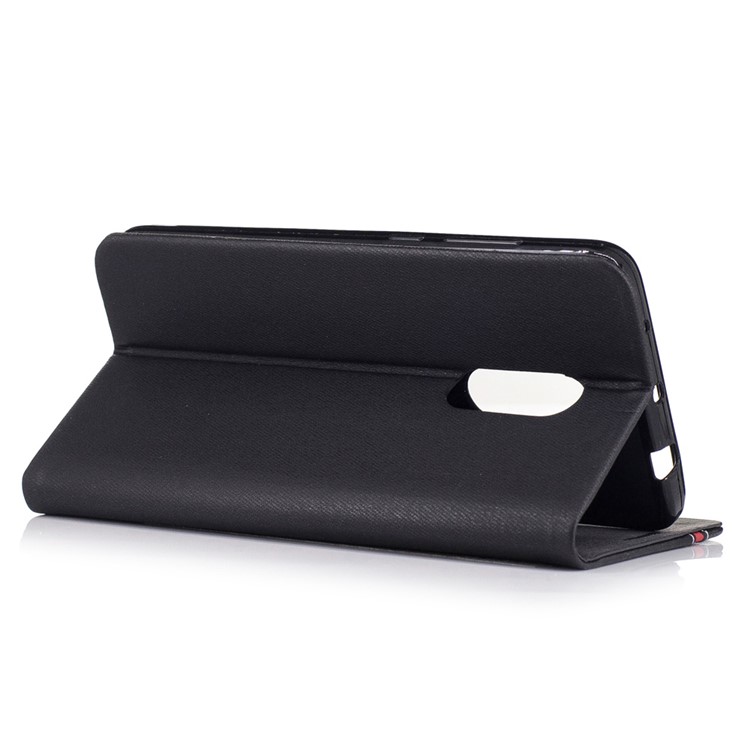 Contrast Color Leather Card Holder Phone Case with Stand for Xiaomi Redmi Note 4 - Black-3