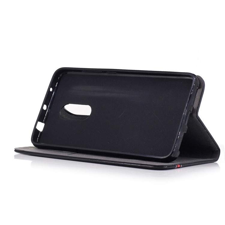 Contrast Color Leather Card Holder Phone Case with Stand for Xiaomi Redmi Note 4 - Black-4