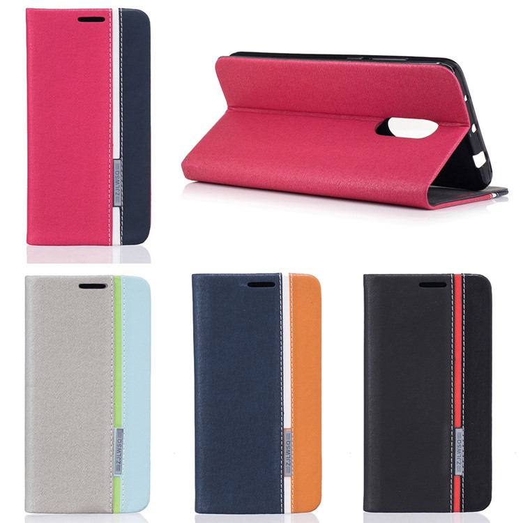 Contrast Color Leather Card Holder Phone Case with Stand for Xiaomi Redmi Note 4 - Black-9