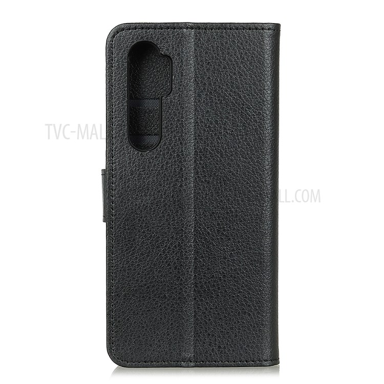 Litchi Skin Wallet Leather Stand Case for Xiaomi Mi Note 10 Lite - Black-3