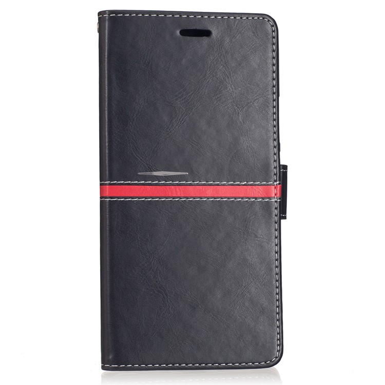 For Xiaomi Mi Max Graceful Series Stitching Leather Wallet Phone Case - Black-1