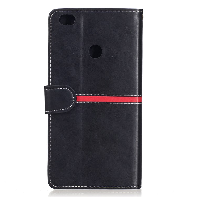 For Xiaomi Mi Max Graceful Series Stitching Leather Wallet Phone Case - Black-2