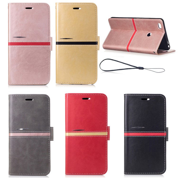 For Xiaomi Mi Max Graceful Series Stitching Leather Wallet Phone Case - Black-8