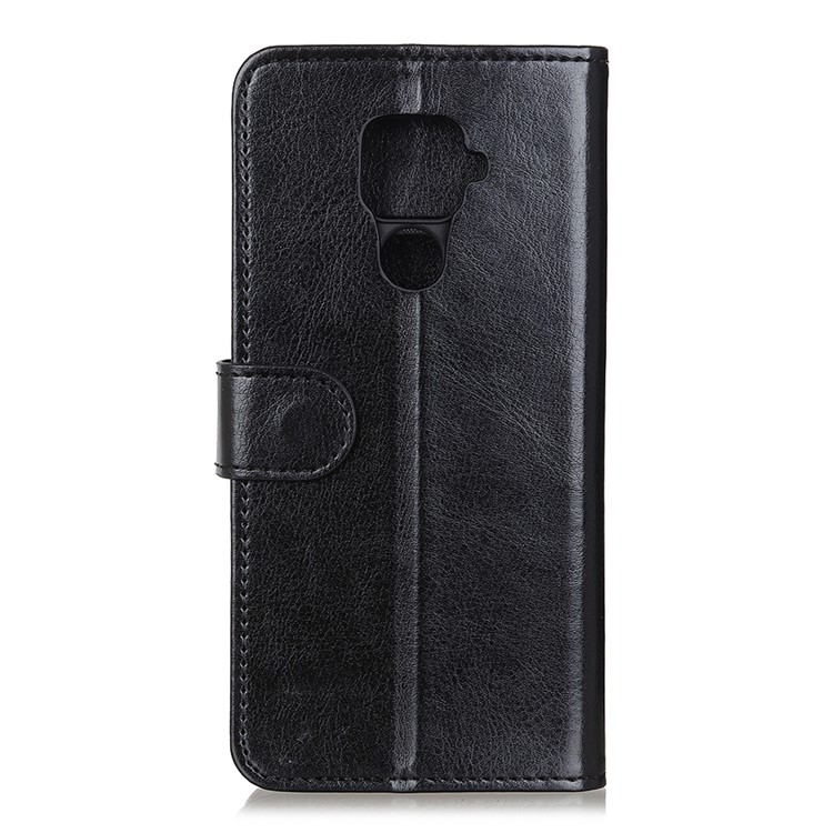 Crazy Horse Leather Wallet Stand Case for Xiaomi Redmi Note 9 / Redmi 10X 4G - Black-2