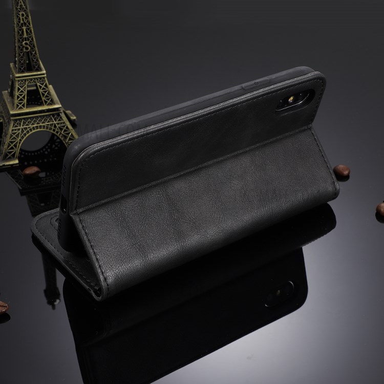 Étui En Cuir Rétro Absorbé Automatiquement Pour Xiaomi MI Note 10 Lite - Noir