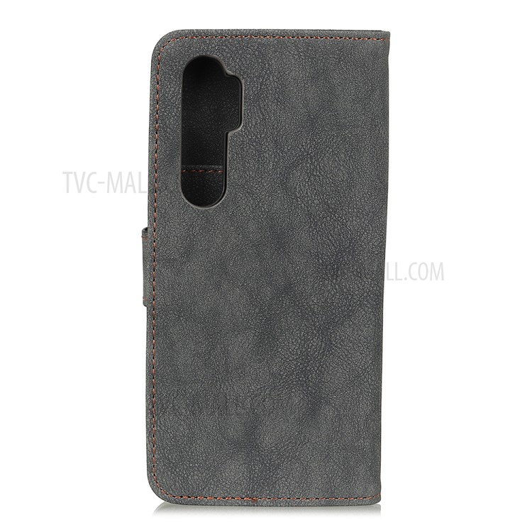 KHAZNEH Retro Split Leather Wallet Case for Xiaomi Mi Note 10 Lite - Black-3