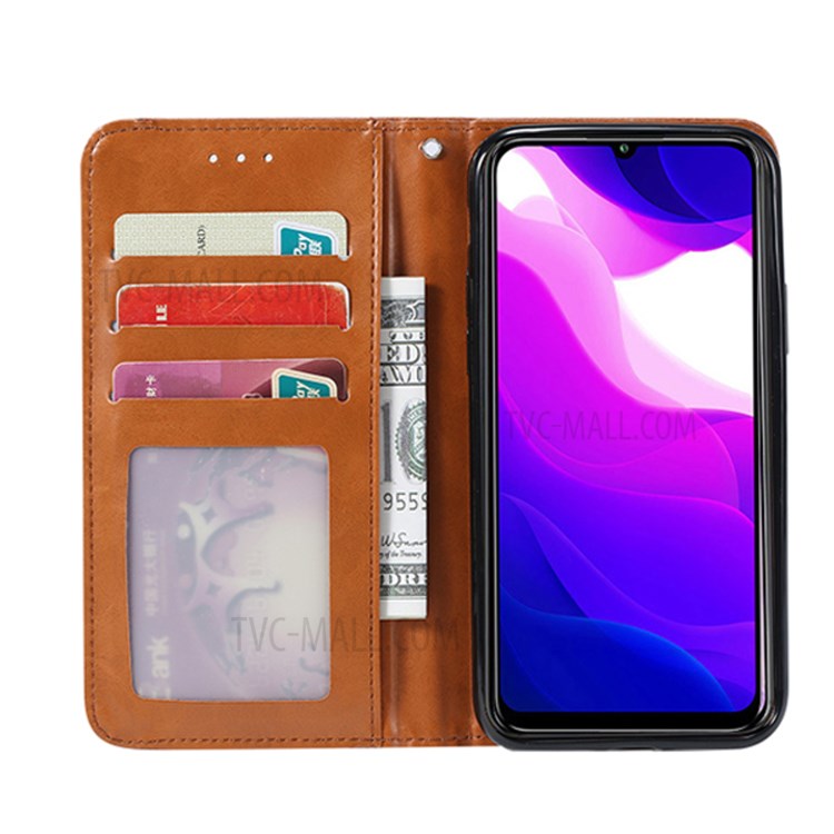 PU Leather Auto-absorbed Unique Shell for Xiaomi Mi 10 Lite 5G/Mi 10 Youth 5G - Brown-4