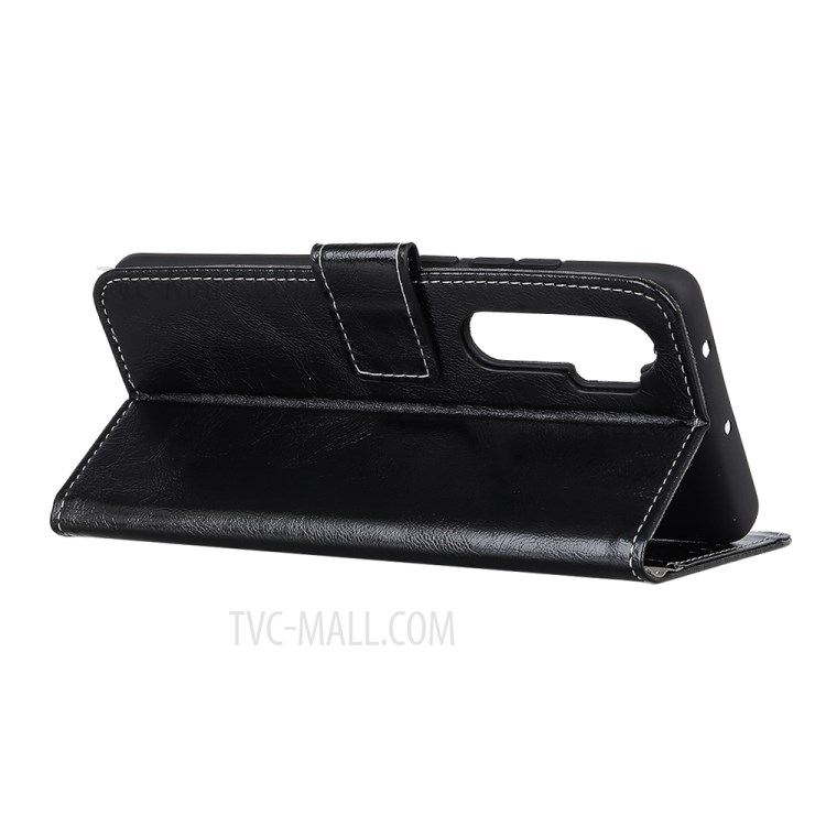 Crazy Horse Wallet Leather Stand Case for Xiaomi Mi Note 10 Lite - Black-3