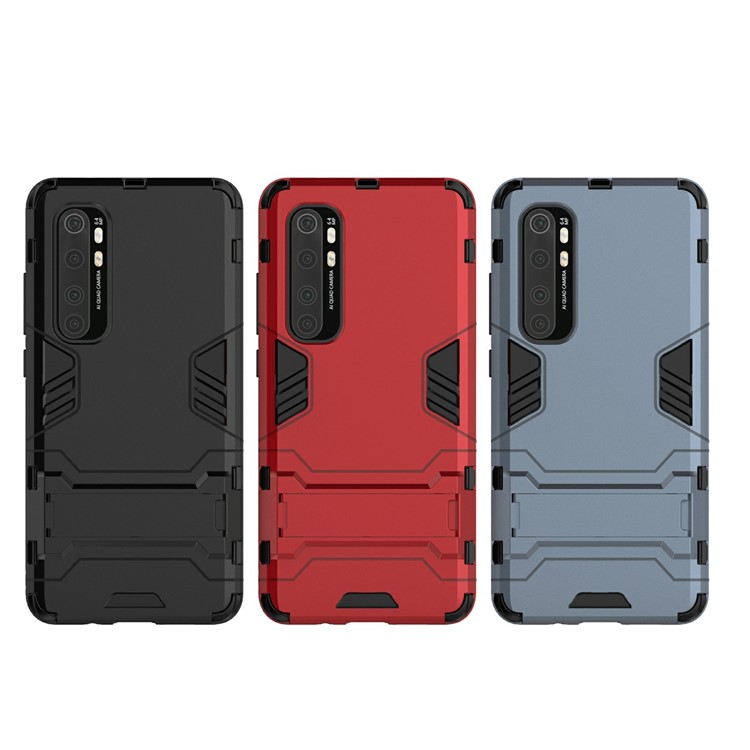 2 Sur 1 PC + Shell Mobile Hybride TPU Avec Béquille Pour Xiaomi Mi Note 10 Lite - le Noir