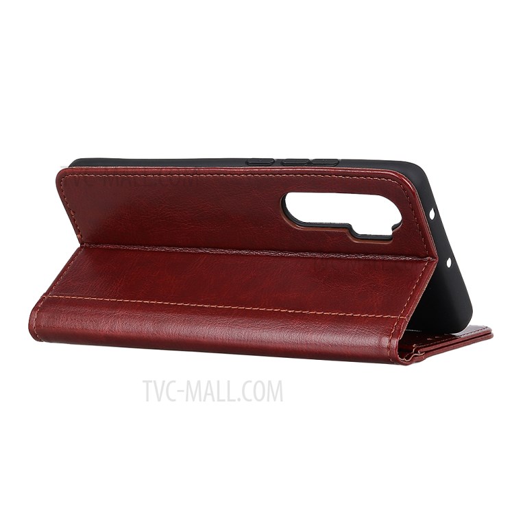 Rivet Decor Crazy Horse Leather Wallet Protective Cover for Xiaomi Mi Note 10 Lite - Brown-3