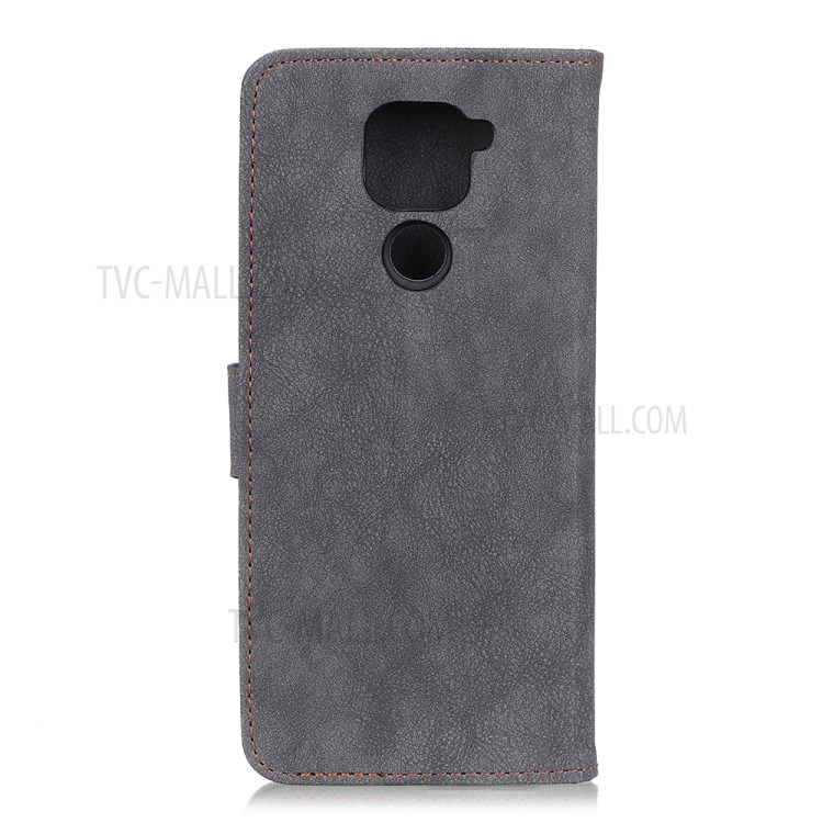 KHAZNEH Retro Split Leather Case for Xiaomi Redmi Note 9/Redmi 10X 4G - Black-3