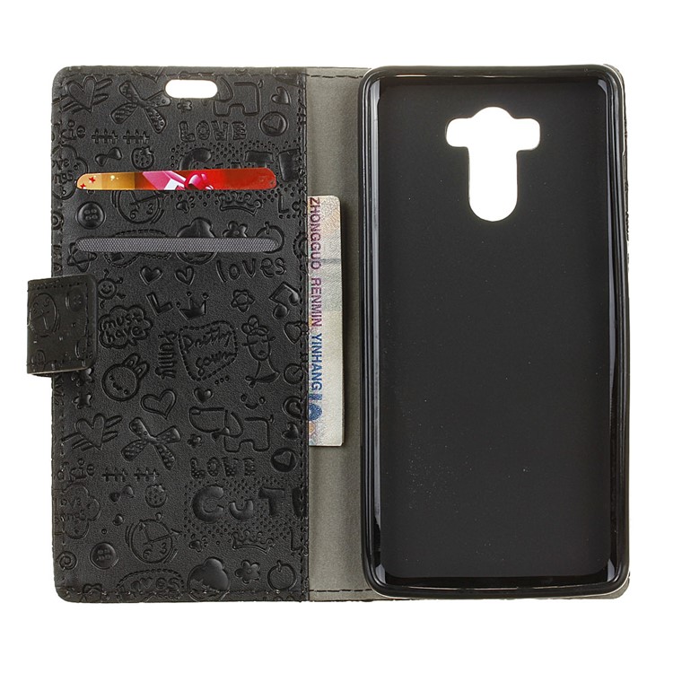 Cartoon Graffiti Leather Wallet Stand Mobile Case for Xiaomi Redmi 4 Prime / Redmi 4 Pro - Black-3