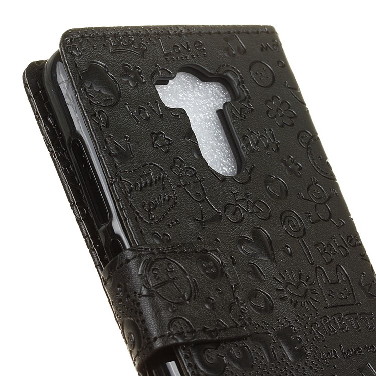 Cartoon Graffiti Leather Wallet Stand Mobile Case for Xiaomi Redmi 4 Prime / Redmi 4 Pro - Black-7
