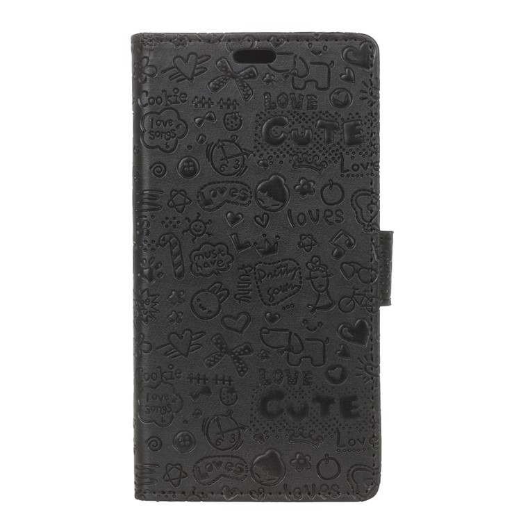 Cartoon Graffiti Flip Wallet Phone Case (PU Leather + TPU) for Xiaomi Mi 5s - Black-1