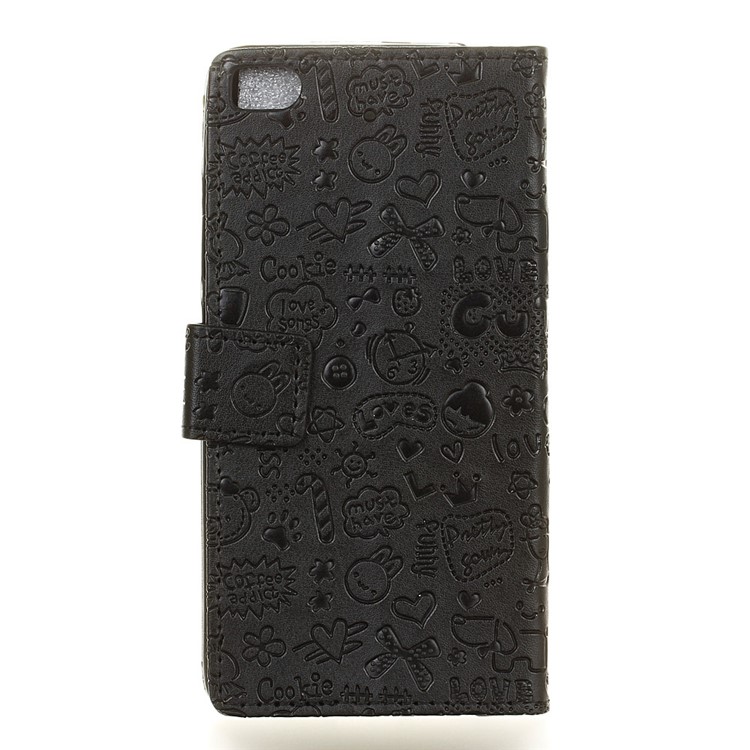 Cartoon Graffiti Flip Wallet Phone Case (PU Leather + TPU) for Xiaomi Mi 5s - Black-2