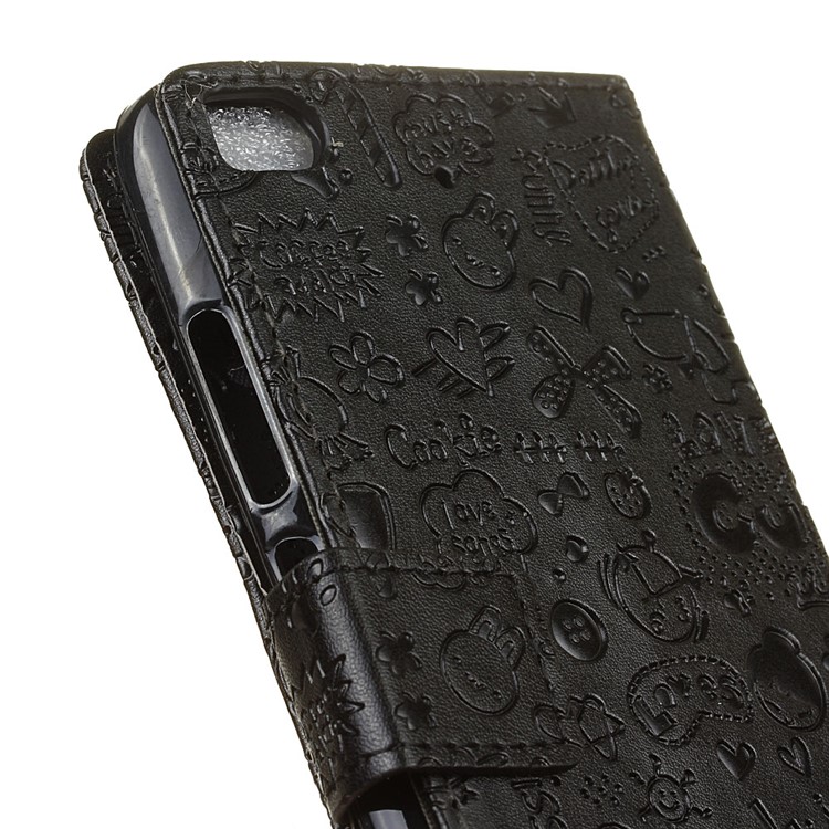Cartoon Graffiti Flip Wallet Phone Case (PU Leather + TPU) for Xiaomi Mi 5s - Black-7