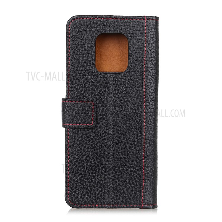 Litchi Skin Leather Stand Case with Card Slots Cover for Xiaomi Redmi 10X 5G/10X Pro 5G - Black-3