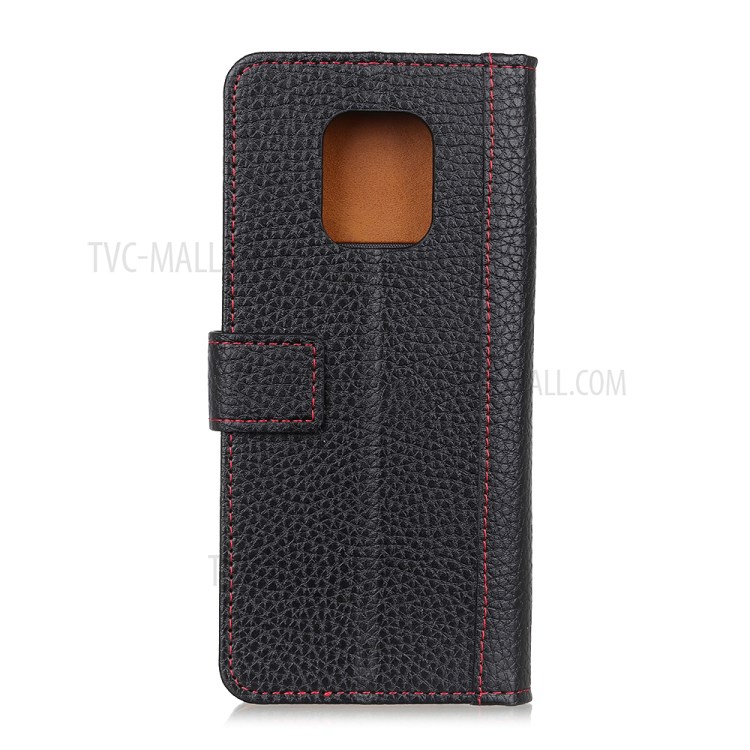 Litchi Skin Leather Stand Case with Card Slots Cover for Xiaomi Redmi 10X 5G/10X Pro 5G - Black-3