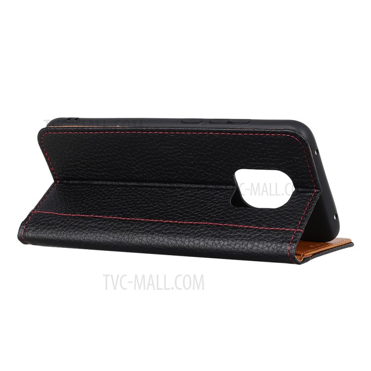 Litchi Skin Leather Stand Case with Card Slots Cover for Xiaomi Redmi 10X 5G/10X Pro 5G - Black-4