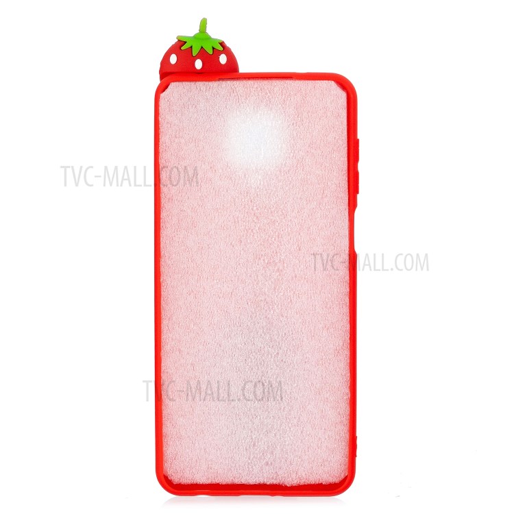 3D and Pattern Printing TPU Mobile Case for Xiaomi Redmi Note 9S/Note 9 Pro Max/Note 9 Pro - Strawberry-3