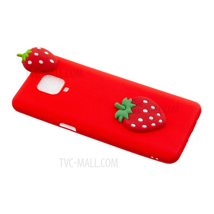 3D and Pattern Printing TPU Mobile Case for Xiaomi Redmi Note 9S/Note 9 Pro Max/Note 9 Pro - Strawberry-4