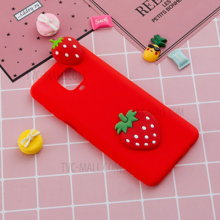 3D and Pattern Printing TPU Mobile Case for Xiaomi Redmi Note 9S/Note 9 Pro Max/Note 9 Pro - Strawberry-6