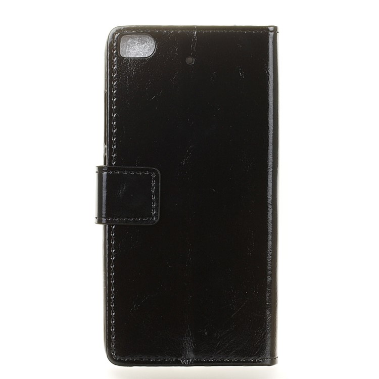Crazy Horse Card Slots Leather Phone Stand Case for Xiaomi Mi 5s - Black-2