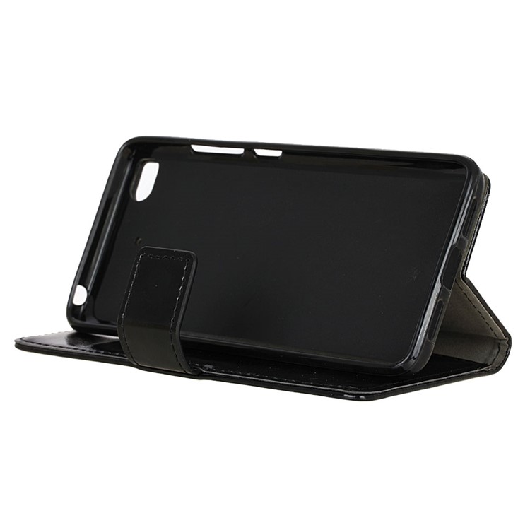 Crazy Horse Card Slots Leather Phone Stand Case for Xiaomi Mi 5s - Black-4