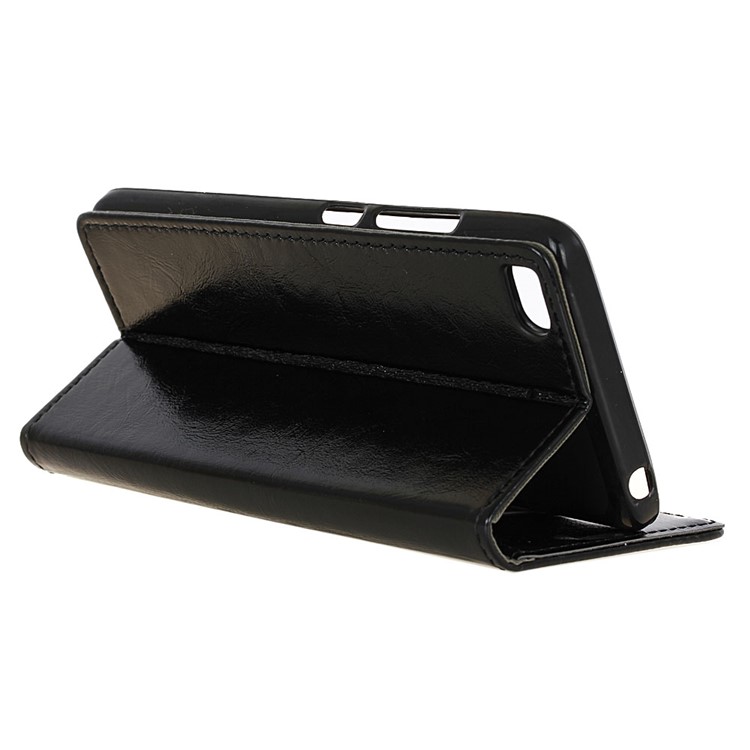 Crazy Horse Card Slots Leather Phone Stand Case for Xiaomi Mi 5s - Black-5