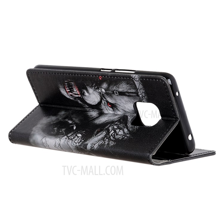 Pattern Printing Flip Leather Wallet Stand Phone Casing for Xiaomi Redmi 10X 5G - Cruel Wolf-5