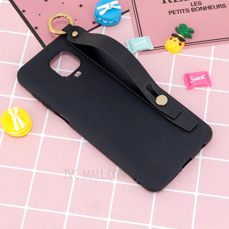 TPU Cover Cell Phone Back Case with Hand Strap Kickstand for Xiaomi Redmi Note 9 Pro/9 Pro Max/9S - Black-4